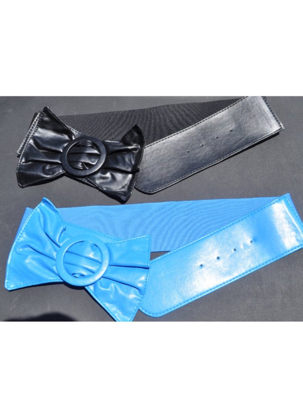 Womens Retro Vintage Belts Stretchy Belt Wide Elastic Bow Waist lot of 2 belts